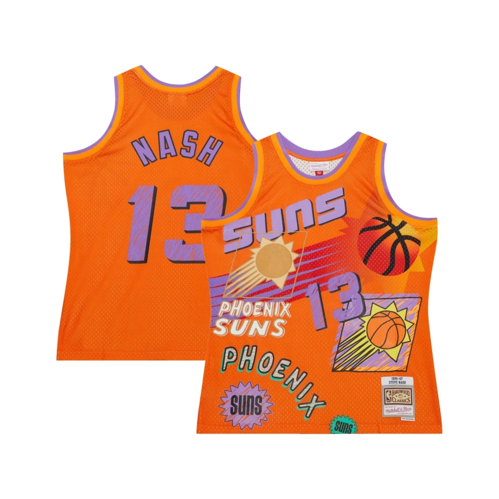 Mens Phoenix Suns Steve Nash Orange 1996 97 Swingman Sidewalk Sketch Jersey,Phoenix Suns,NBA,JERSEY with free shipping