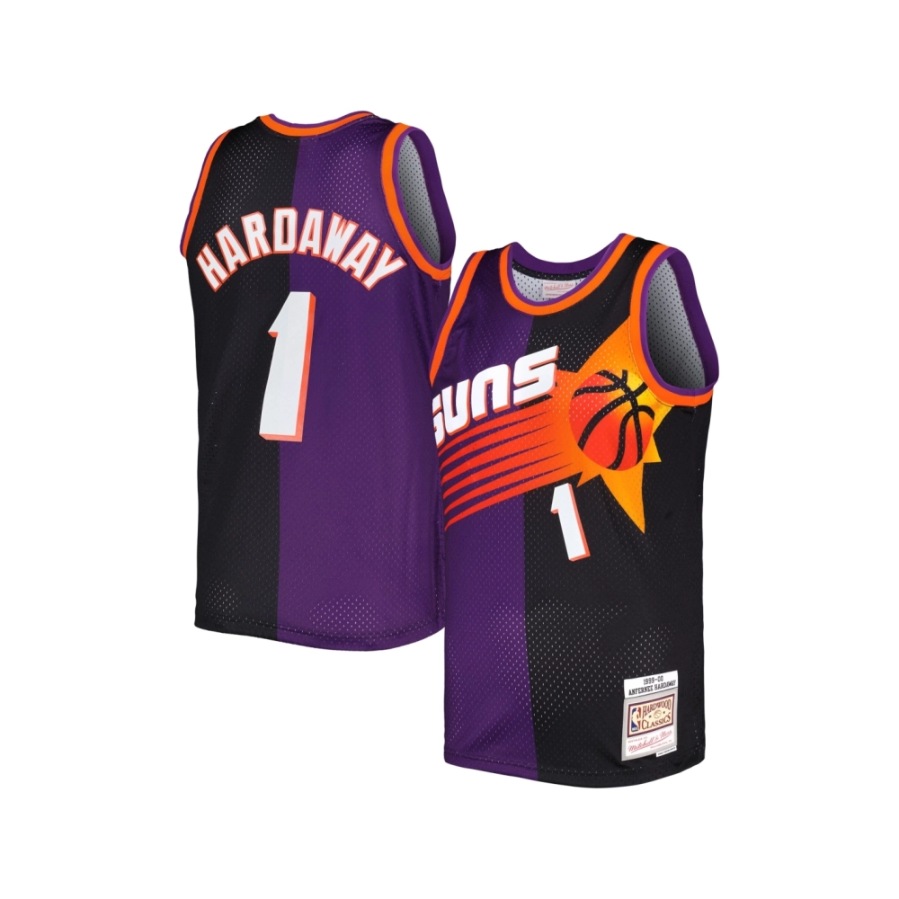 Mens Phoenix Suns Penny Hardaway Purple Black Hardwood Classics 1999 00 Split Swingman Jersey,Phoenix Suns,NBA,JERSEY with free 