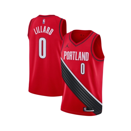 Mens Portland Trail Blazers Damian Lillard Red 2020 21 Swingman Jersey - Statement Edition,Portland Trail Blazers,NBA,JERSEY wit