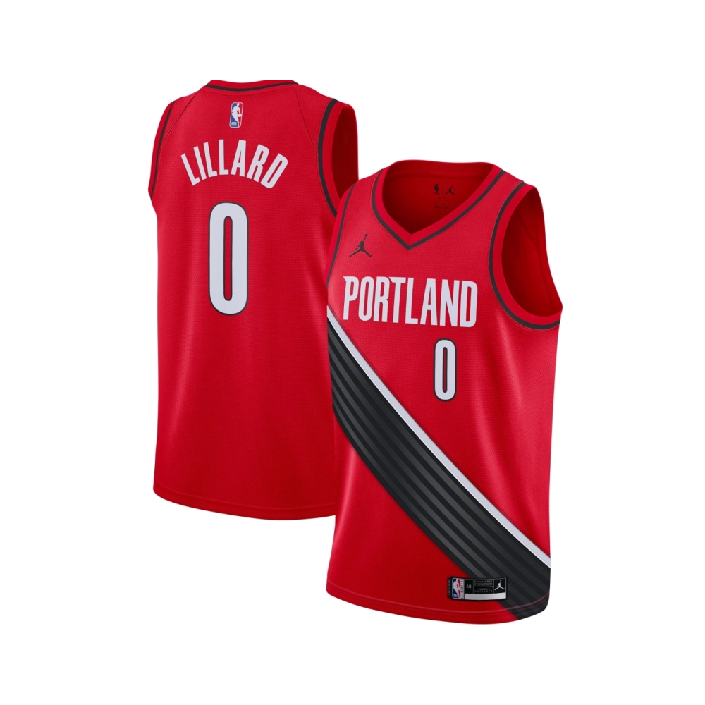 Mens Portland Trail Blazers Damian Lillard Red 2020 21 Swingman Jersey - Statement Edition,Portland Trail Blazers,NBA,JERSEY wit