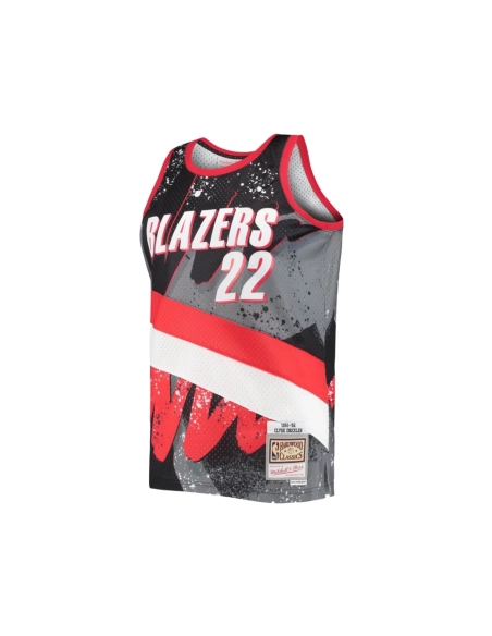 Mens Portland Trail Blazers Clyde Drexler Black Hardwood Classics 1991 92 Hyper Hoops Swingman Jersey,Portland Trail Blazers,NBA