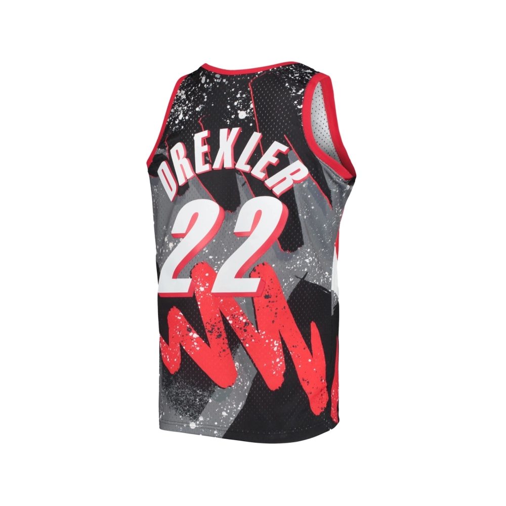 Mens Portland Trail Blazers Clyde Drexler Black Hardwood Classics 1991 92 Hyper Hoops Swingman Jersey,Portland Trail Blazers,NBA