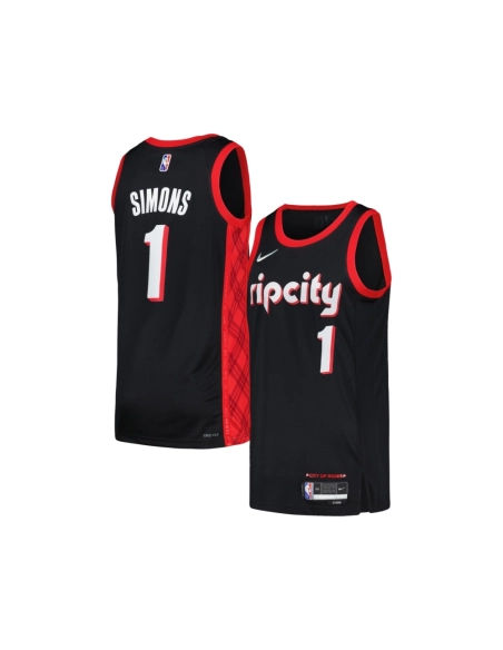 Mens Portland Trail Blazers Anfernee Simons Black Swingman Jersey - City Edition,Portland Trail Blazers,NBA,JERSEY with free shi