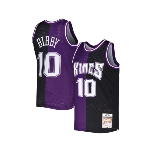 Mens Sacramento Kings Mike Bibby Purple Black Hardwood Classics 2001 02 Split Swingman Jersey,Sacramento Kings,NBA,JERSEY with f