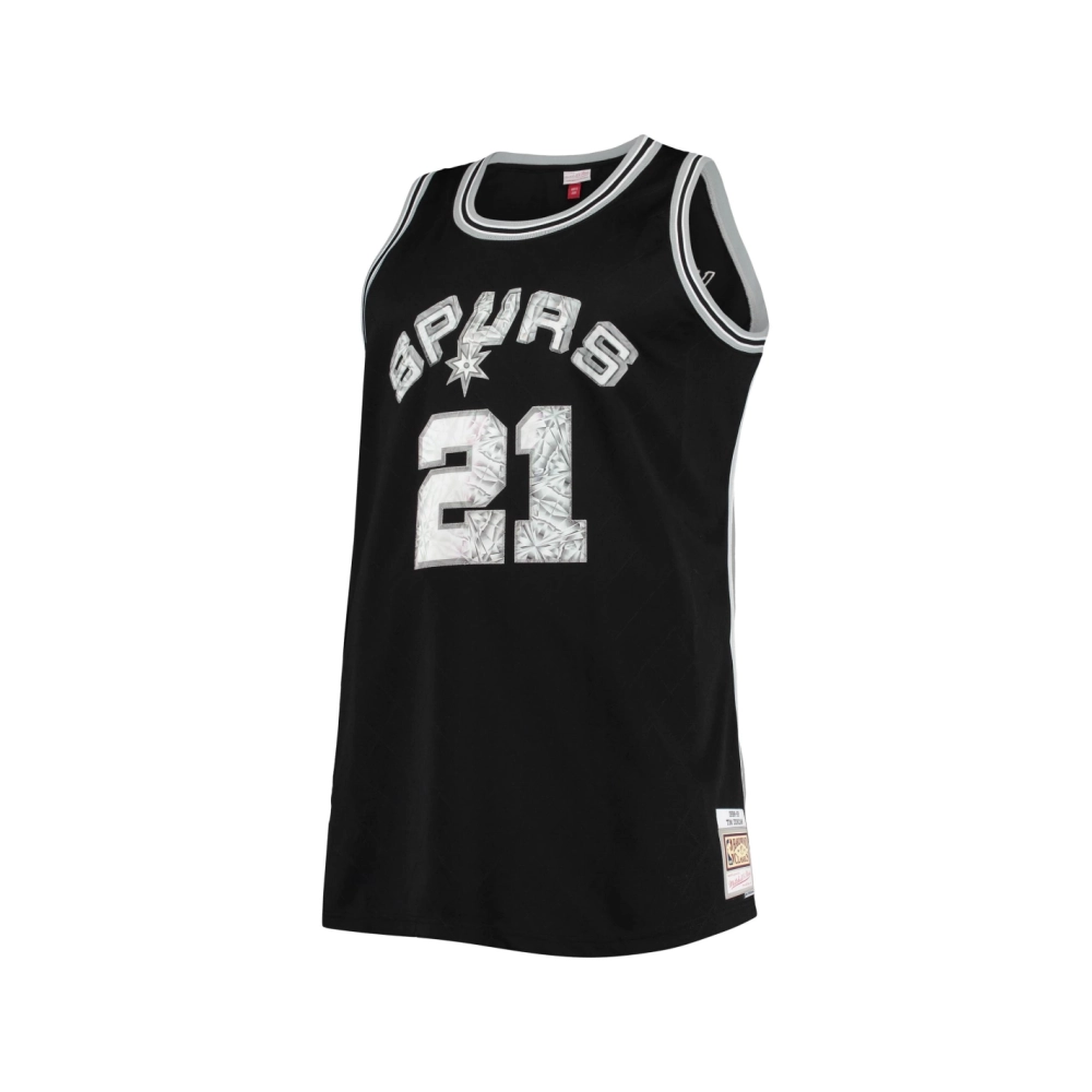 Mens San Antonio Spurs Tim Duncan Black Big Tall 1998 99 NBA 75th Anniversary Diamond Swingman Jersey,San Antonio Spurs,NBA,JERS