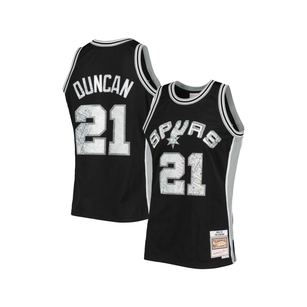 Mens San Antonio Spurs Tim Duncan Black 1998 99 Hardwood Classics NBA 75th Anniversary Diamond Swingman Jersey,San Antonio Spurs