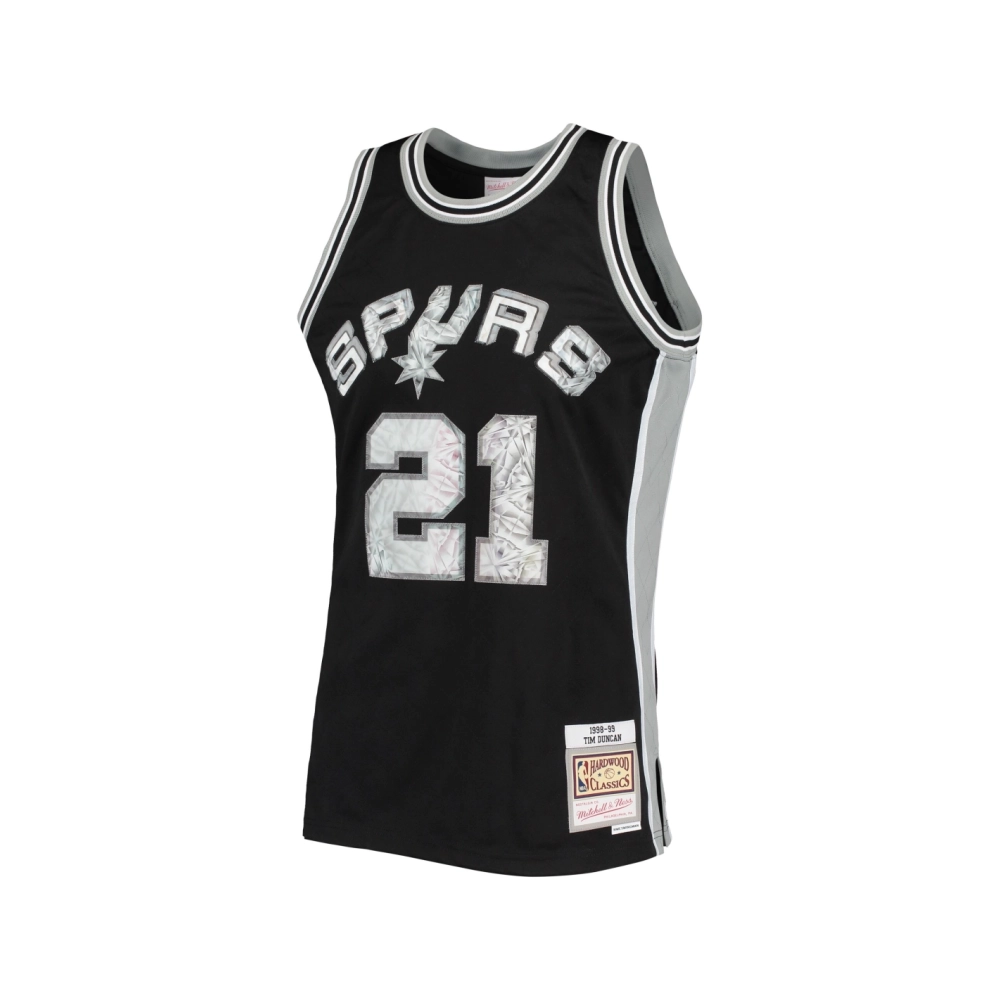 Mens San Antonio Spurs Tim Duncan Black 1998 99 Hardwood Classics NBA 75th Anniversary Diamond Swingman Jersey,San Antonio Spurs