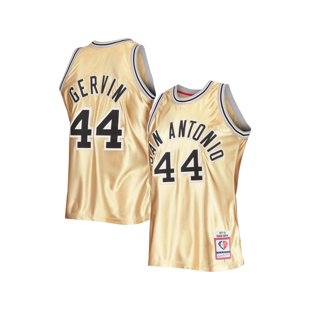 Mens San Antonio Spurs George Gervin Gold 75th Anniversary 1977 78 Hardwood Classics Swingman Jersey,San Antonio Spurs,NBA,JERSE