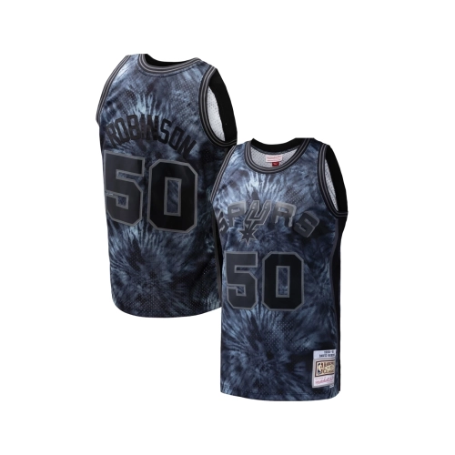Mens San Antonio Spurs David Robinson Black Hardwood Classics 1998 99 Tie-Dye Swingman Jersey,San Antonio Spurs,NBA,JERSEY with 