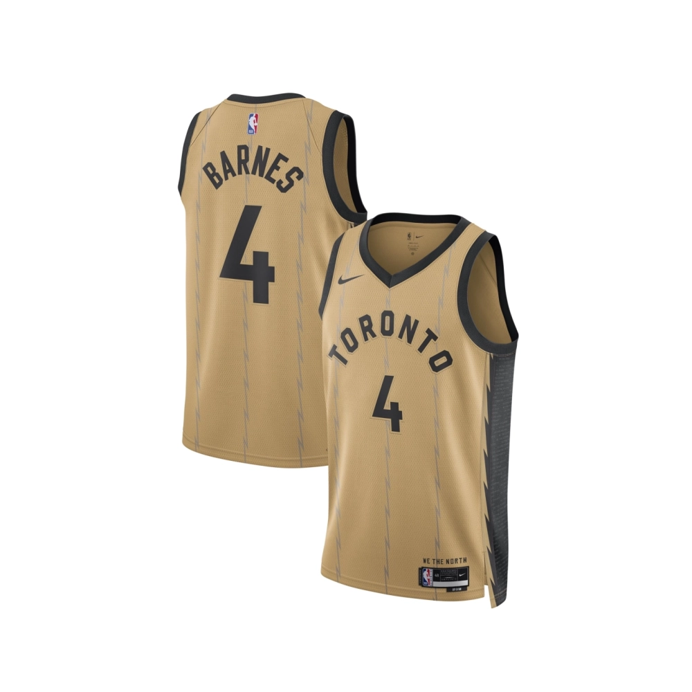Unisex Toronto Raptors Scottie Barnes Gold 2023 24 Swingman Jersey - City Edition,Toronto Raptors,NBA,JERSEY with free shipping