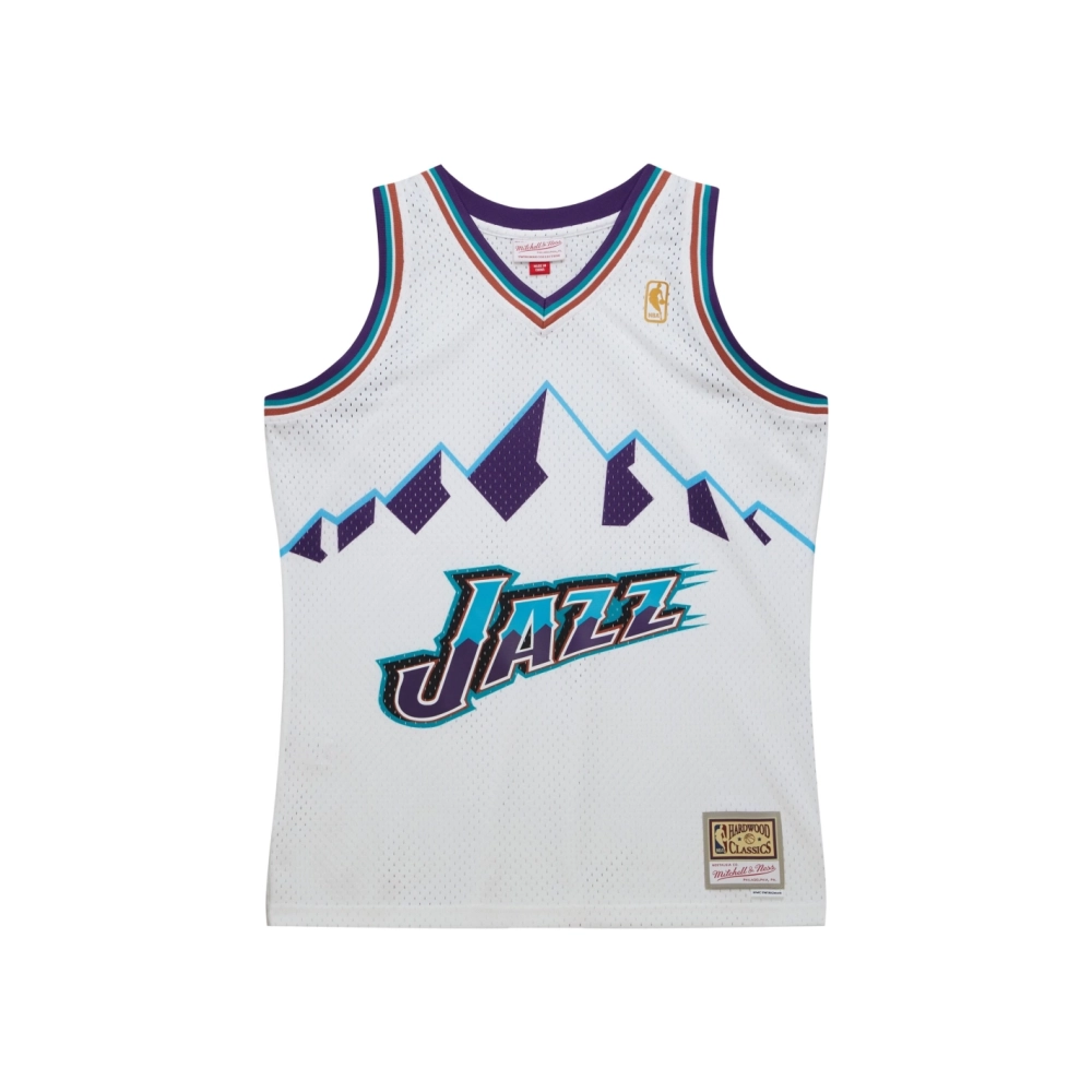 Mens Utah Jazz White 1996-97 Hardwood Classics Swingman Jersey,Utah Jazz,NBA,JERSEY with free shipping