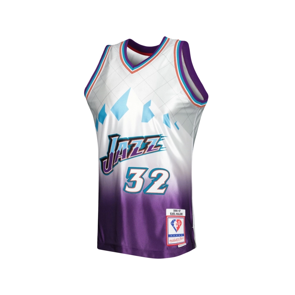 Mens Utah Jazz Karl Malone Platinum 1996 97 Hardwood Classics 75th Anniversary Swingman Jersey,Utah Jazz,NBA,JERSEY with free sh