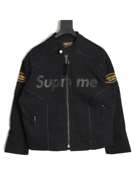 Supreme Vanson Leathers Cordura joint logo patch zipper patch jacket TSK2,Supreme