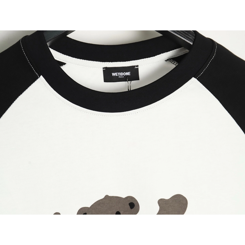 We11done Raising Hand Bear Colorblock Long Sleeve,We11done
