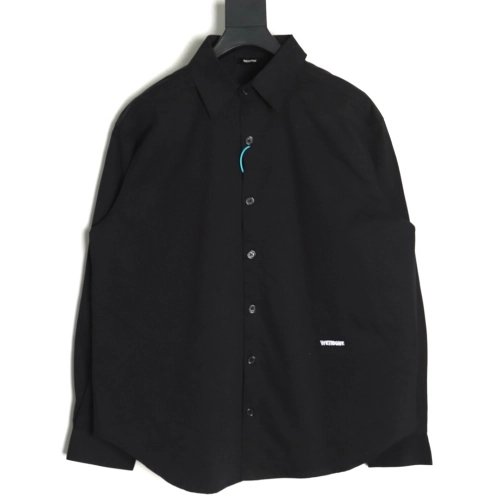 We11done simple LOGO letter embroidery lapel long-sleeved shirt TSK1,We11done