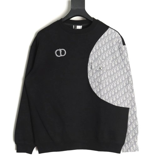 Dior embroidered paneled crew neck sweatshirt,Dior