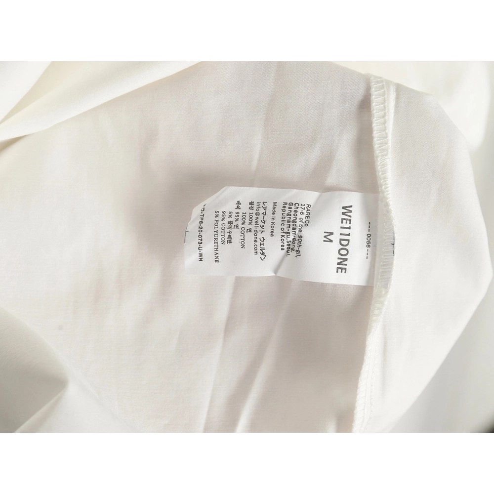 We11done simple LOGO letter embroidery lapel long-sleeved shirt,We11done