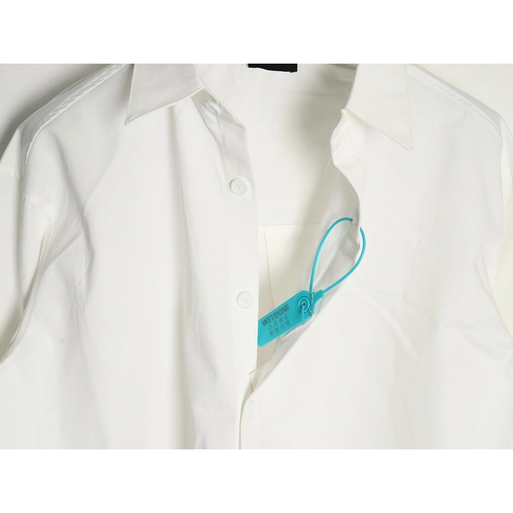 We11done simple LOGO letter embroidery lapel long-sleeved shirt,We11done