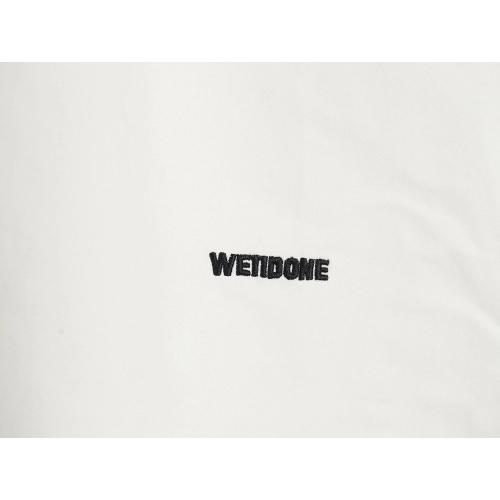 We11done simple LOGO letter embroidery lapel long-sleeved shirt,We11done