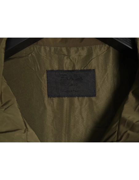 Prada chest red stripe zip-up hooded jacket TSK1,Prada