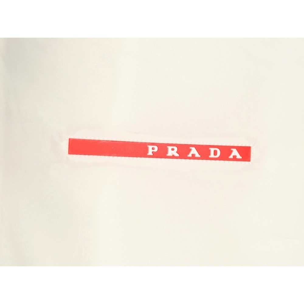 Prada chest red stripe zip-up hooded jacket,Prada
