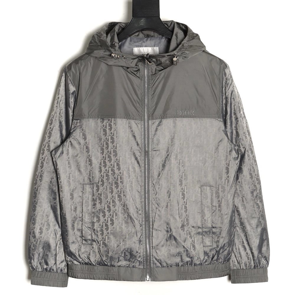 Dior chest letter logo full print patchwork hooded jacket,Dior