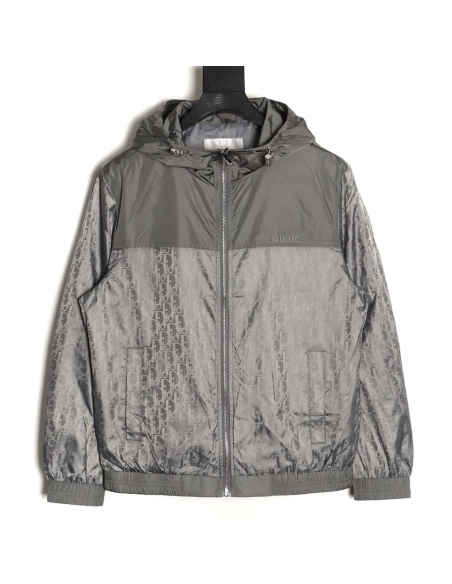 Dior chest letter logo full print patchwork hooded jacket,Dior