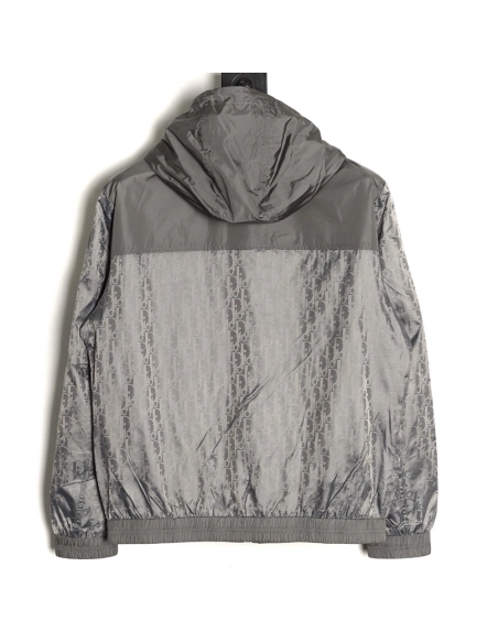 Dior chest letter logo full print patchwork hooded jacket,Dior