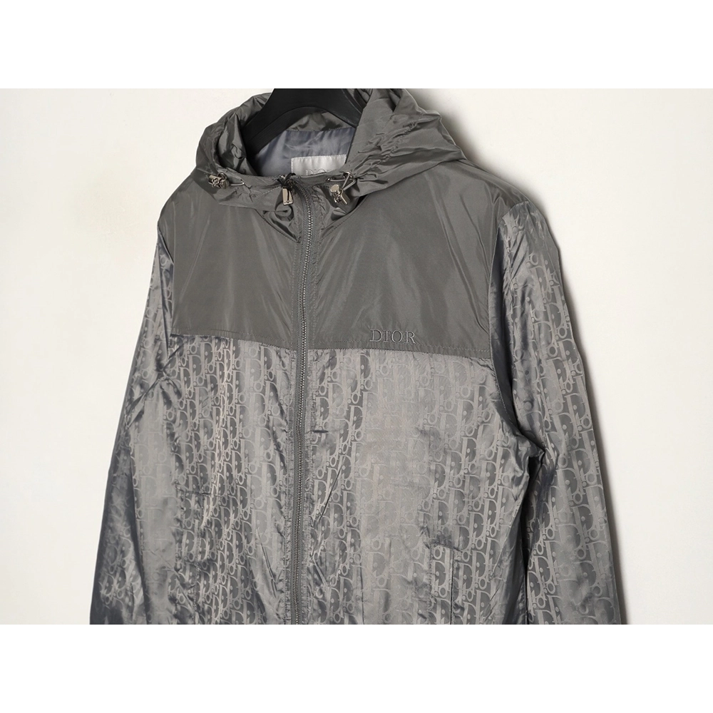 Dior chest letter logo full print patchwork hooded jacket,Dior