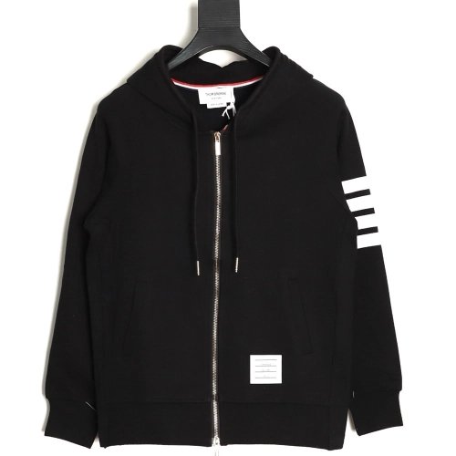 Thom Browne classic yarn-dyed zip-up jacket,Thom Browne