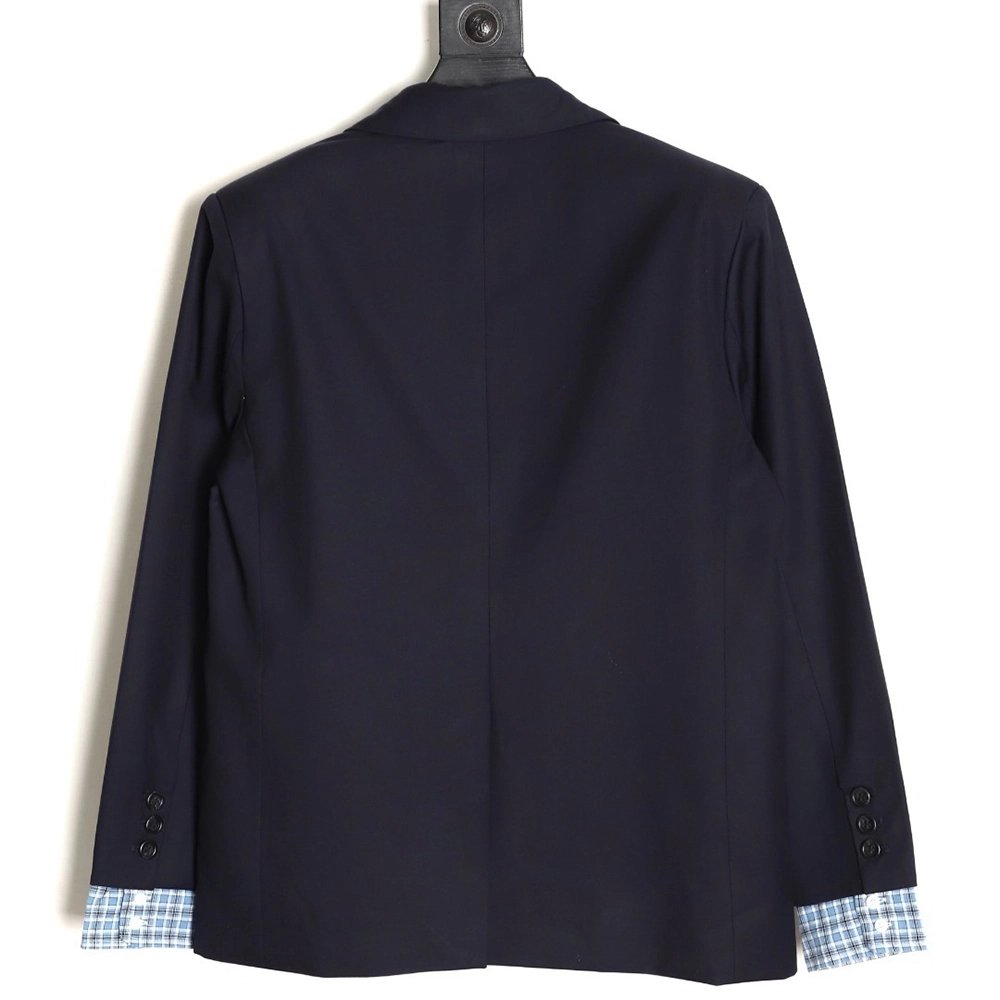 Miu Miu checked patchwork sleeve wool blazer,Miu Miu