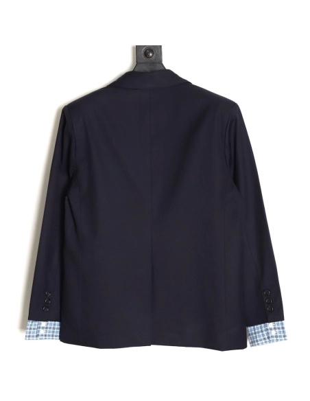 Miu Miu checked patchwork sleeve wool blazer,Miu Miu