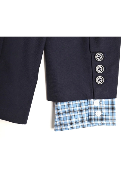 Miu Miu checked patchwork sleeve wool blazer,Miu Miu