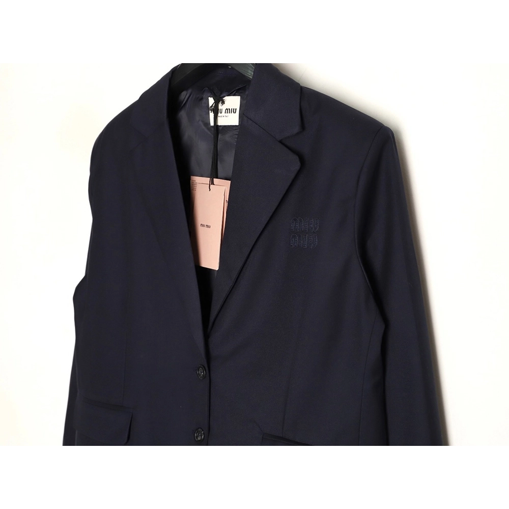 Miu Miu checked patchwork sleeve wool blazer,Miu Miu